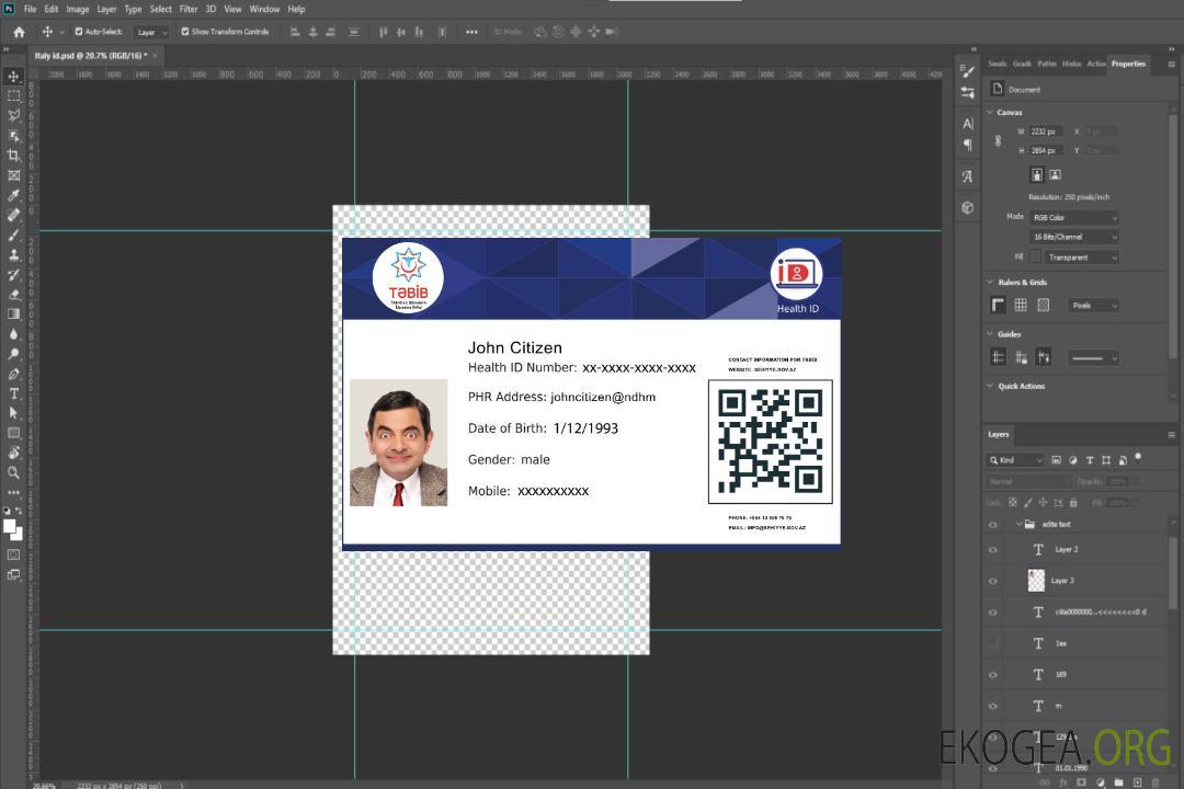 Carte de santé d'Azerbaïdjan Tebib template